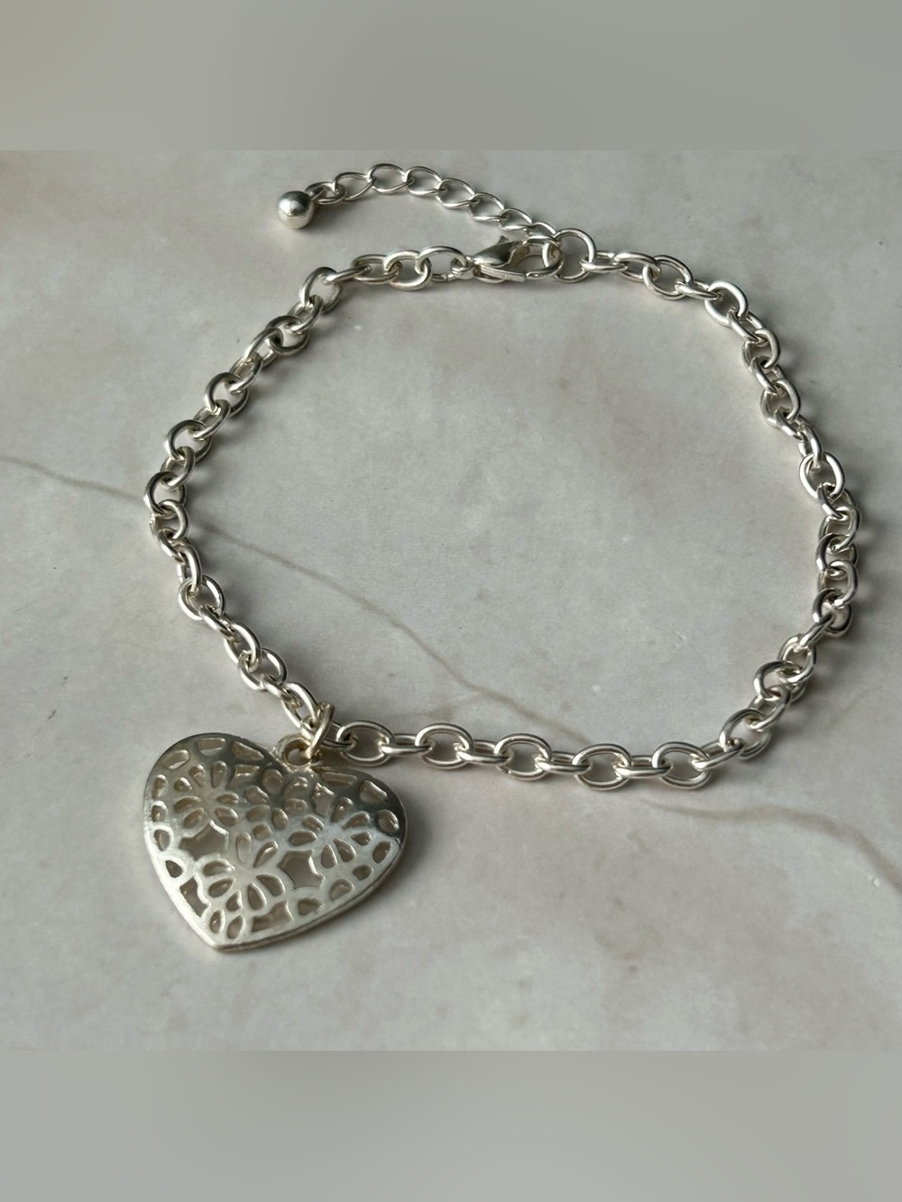 Heart Pendant Chain Bracelet